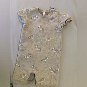 Janie and Jack Gray Zebra Knit One-Piece